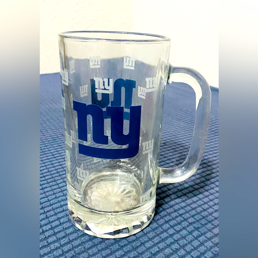 NEW NY Giants Blue Glass Mug